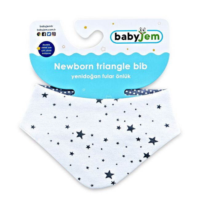 Baveta cu doua fete tip esarfa BabyJem Scarf (Culoare: Alb) JEMbj_5152