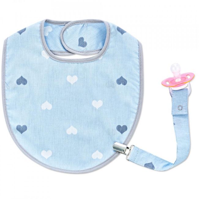 Baveta cu suport pentru suzeta (Culoare: Bleu) JEMbj_4533