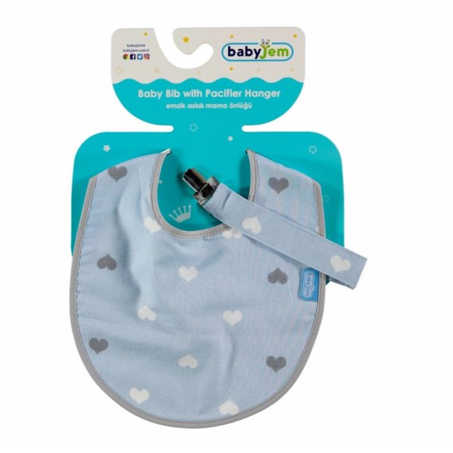 Baveta cu suport pentru suzeta (Culoare: Bleu) JEMbj_4533