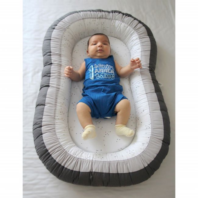 Baby nest cu 2 fete BabyJem Luxury Between Parents (Culoare: Gri) JEMbj_6141