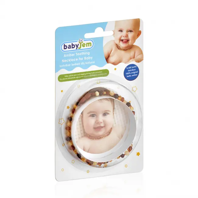 Colier din chihlimbar pentru copii BabyJem (Culoare: Verde) JEMbj_5871