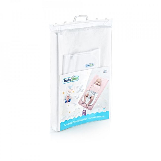 Saltea de infasat cu husa detasabila si sistem anti-rasucire BabyJem (Culoare: Alb) JEMbj_2193