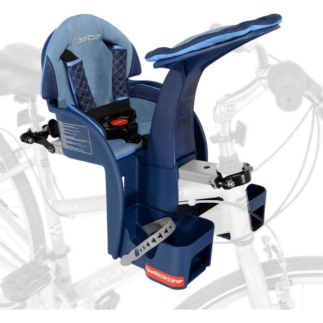 Scaun bicicleta copii SafeFront Deluxe,  Pozitie montare Centru, 15 Kg si Casca Protectie XS 44-48 Police WeeRide WR10SKPL BBJWR10SKPL_Denim