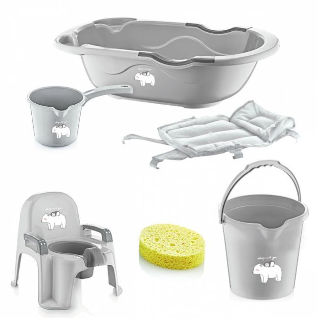 Set de baie cu 6 piese BabyJem Bebe Lux (Culoare: Bleu) JEMbj_2533