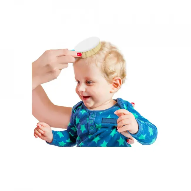 Set pieptan si perie din peri naturali BabyJem (Culoare: Roz) JEMbj_5191