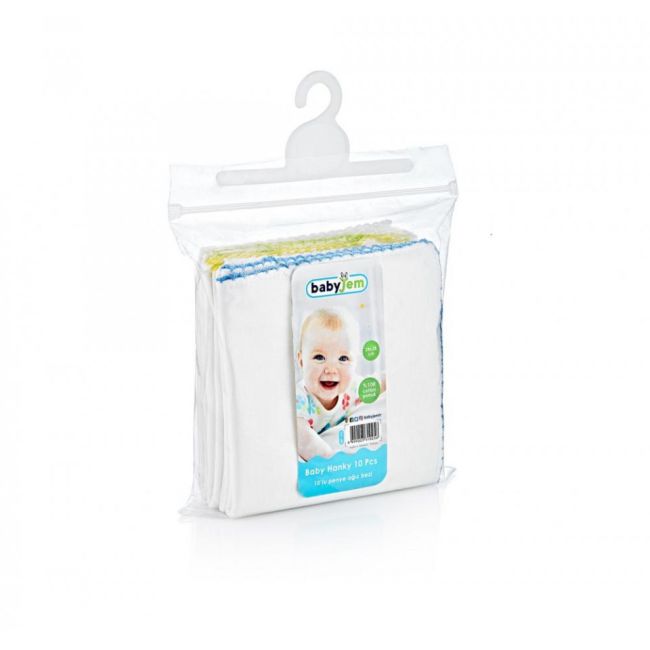 Set 10 batistute din bumbac pentru copii 28x28 cm JEMbj_025