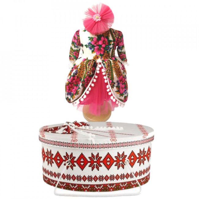 Set costum botez traditional fetita si cutie trusou asortata Denikos® 992 NIK5421