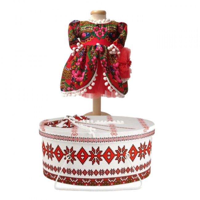 Set costum pentru botez traditional fetite si cutie trusou decor rustic Denikos® 993 NIK5422