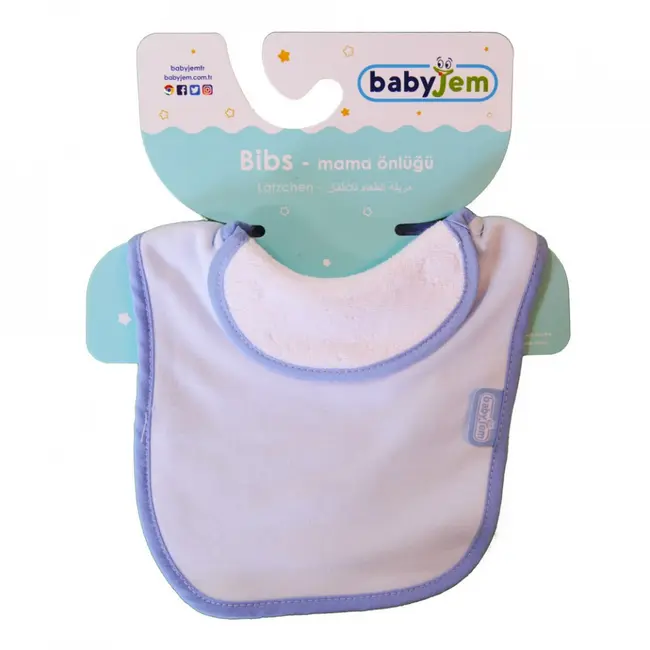 Baveta captusita din bumbac BabyJem (Culoare: Bleu) JEMbj_2143