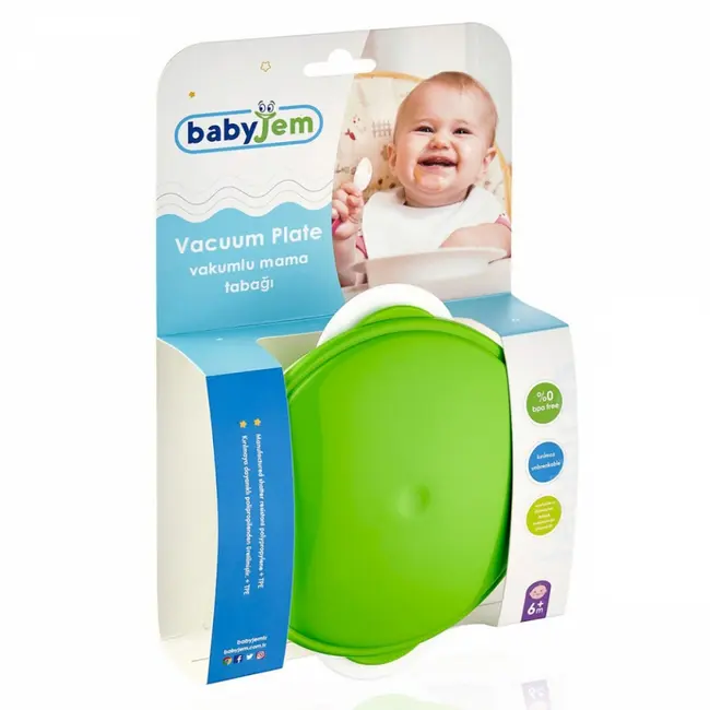 Castron cu ventuza si capac BabyJem (Culoare: Gri) JEMbj_5652
