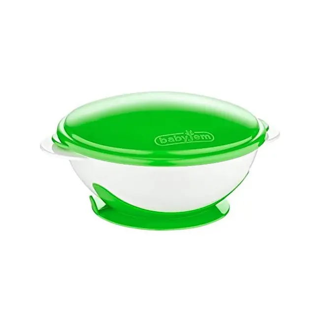 Castron cu ventuza si capac BabyJem (Culoare: Gri) JEMbj_5652