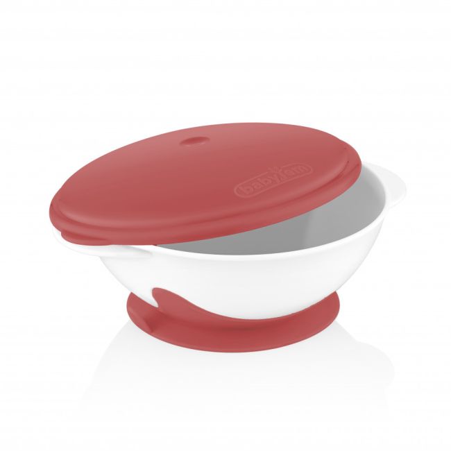 Castron cu ventuza si capac BabyJem (Culoare: Roz) JEMbj_5653