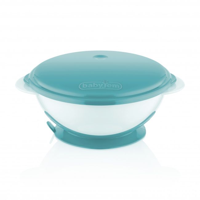 Castron cu ventuza si capac BabyJem (Culoare: Roz) JEMbj_5653
