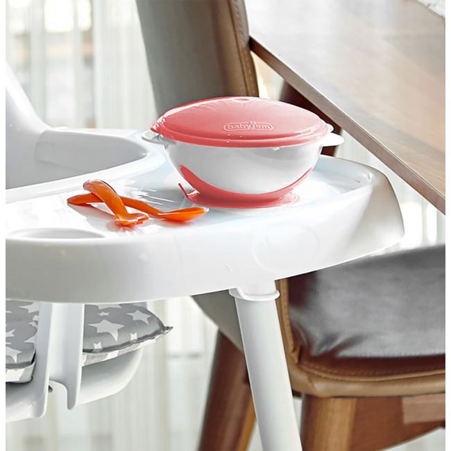Castron cu ventuza si capac BabyJem (Culoare: Roz) JEMbj_5653