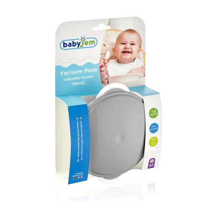 Castron cu ventuza si capac BabyJem (Culoare: Verde) JEMbj_5651