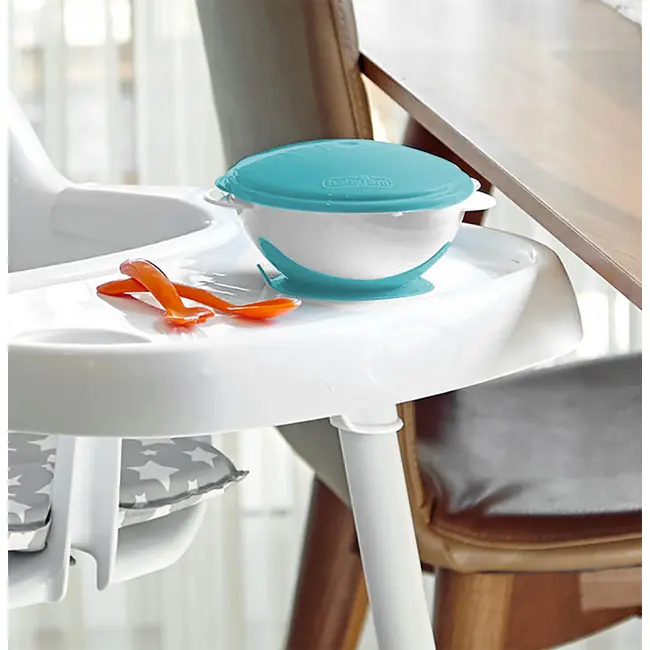 Castron cu ventuza si capac BabyJem (Culoare: Verde) JEMbj_5651