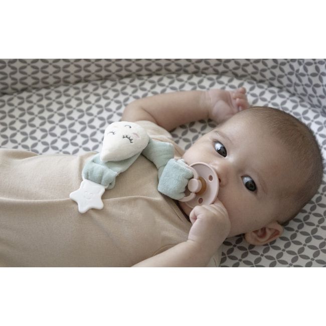 Lant pentru suzeta din material textil cu steluta BabyJem (Culoare: Gri) JEMbj_7432