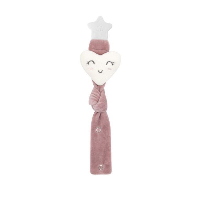 Lant pentru suzeta din material textil cu steluta BabyJem (Culoare: Gri) JEMbj_7432