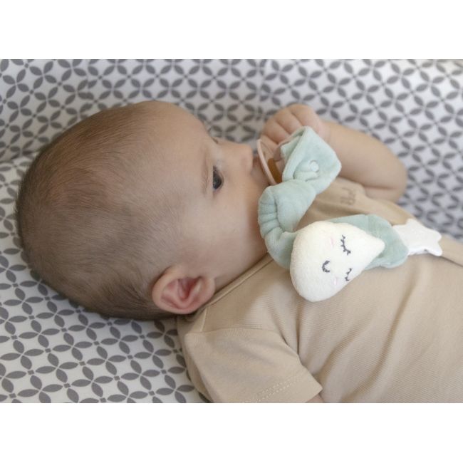 Lant pentru suzeta din material textil cu steluta BabyJem (Culoare: Verde) JEMbj_7431