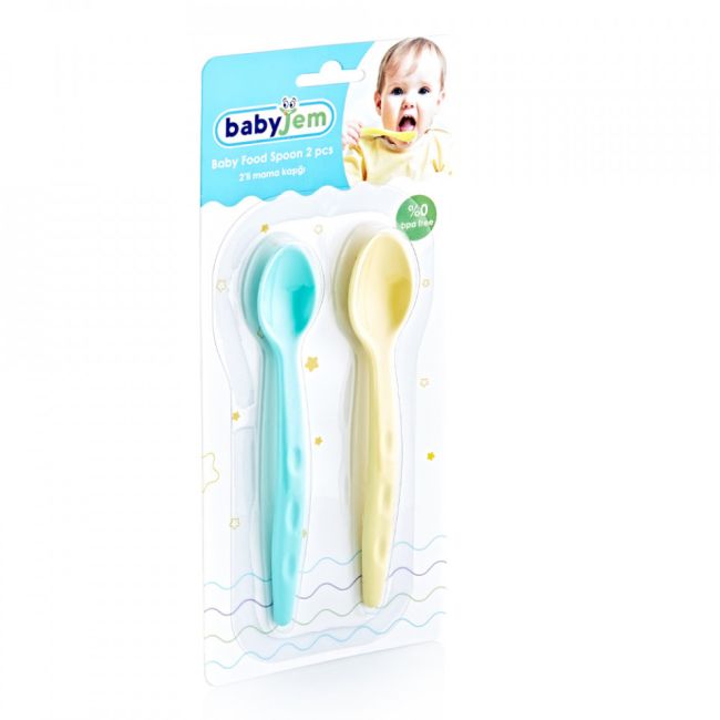Set 2 lingurite pentru copii BabyJem (Culoare: Bleu) JEMbj_4943