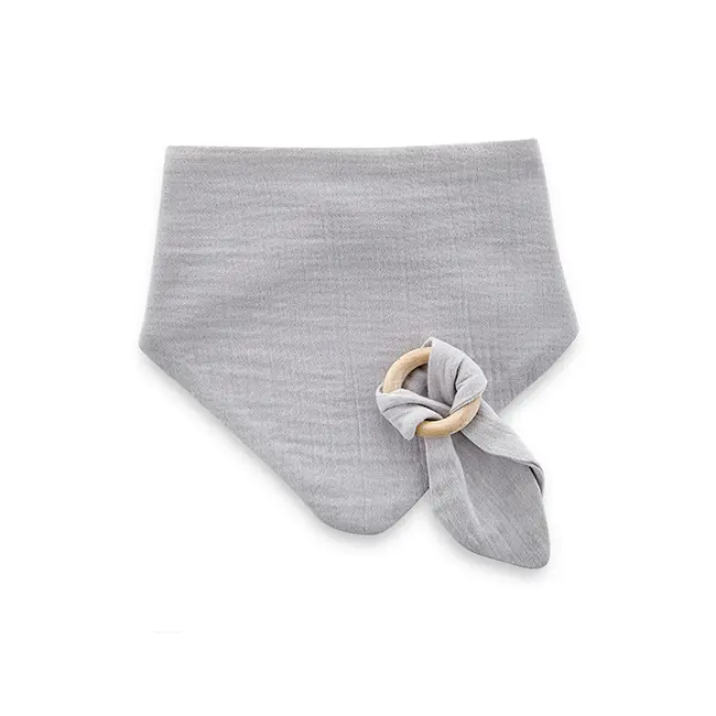 Set baveta cu doua fete din muselina cu jucarie dentitie BabyJem (Culoare: Ecru) JEMbj_736_3