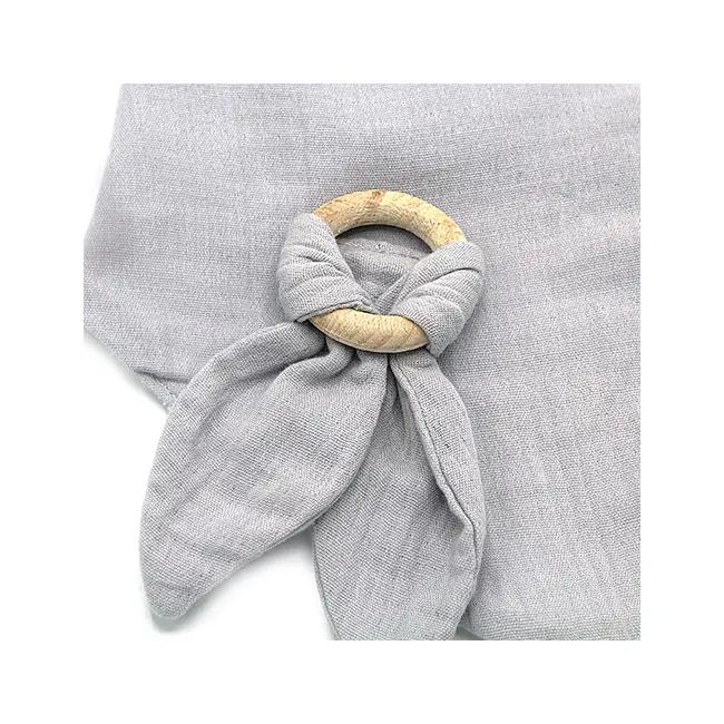 Set baveta cu doua fete din muselina cu jucarie dentitie BabyJem (Culoare: Ecru) JEMbj_736_3