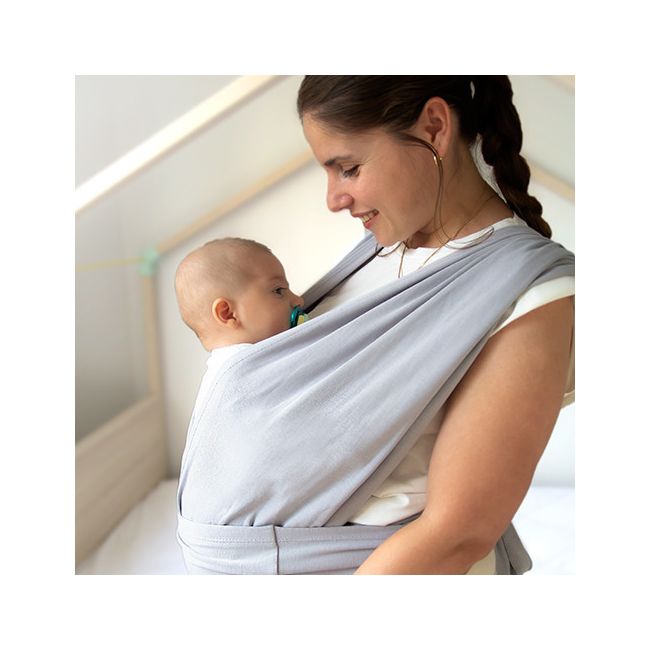 Sistem de purtare wrap elastic pentru bebelusi BabyJem (Culoare: Gri) JEMbj_7342