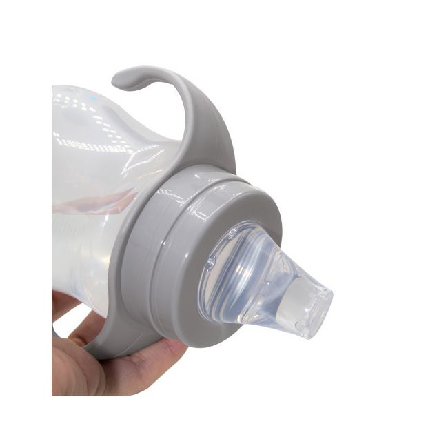 Biberon cu toarte si tetina din silicon BabyJem (Culoare: Gri) JEMbj_7492