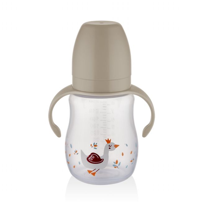 Biberon cu toarte si tetina din silicon BabyJem (Culoare: Gri) JEMbj_7492