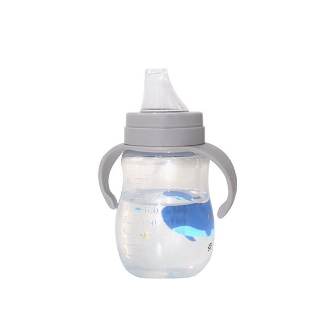 Biberon cu toarte si tetina din silicon BabyJem (Culoare: Portocaliu) JEMbj_7493