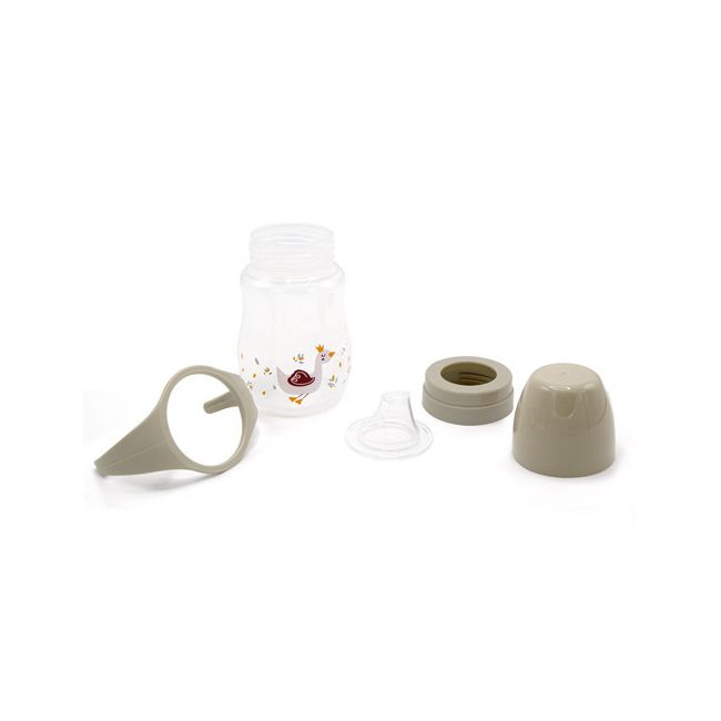 Biberon cu toarte si tetina din silicon BabyJem (Culoare: Portocaliu) JEMbj_7493
