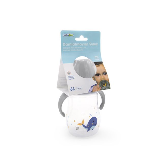 Biberon cu toarte si tetina din silicon BabyJem (Culoare: Portocaliu) JEMbj_7493