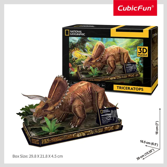 Cubic Fun - Puzzle 3D Triceratops 44 Piese ARTCUDS1052h