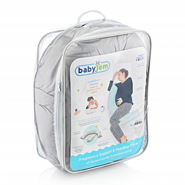 Perna gravide si alaptare multifunctionala BabyJem (Culoare: Gri) JEMbj_1981