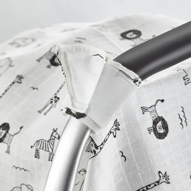 Protectie soare din muselina pentru scaun auto 0-13 kg (Model: Inele colorate) JEMbj_1593