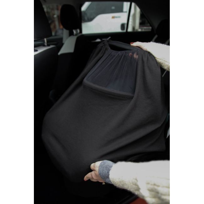 Sal pentru alaptare cu fereastra din tul BabyJem (Culoare: Gri) JEMbj_7352