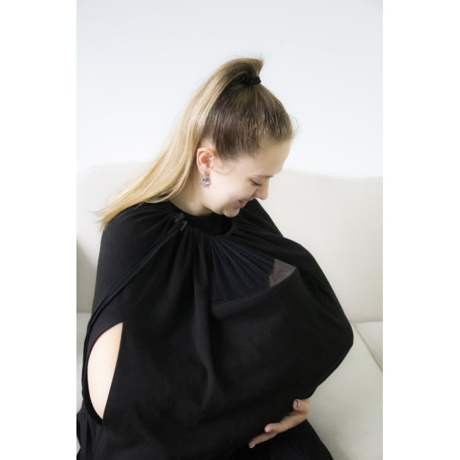 Sal pentru alaptare cu fereastra din tul BabyJem (Culoare: Gri) JEMbj_7352