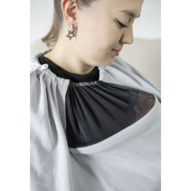 Sal pentru alaptare cu fereastra din tul BabyJem (Culoare: Gri) JEMbj_7352