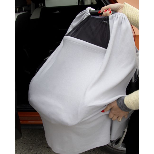 Sal pentru alaptare cu fereastra din tul BabyJem (Culoare: Gri) JEMbj_7352