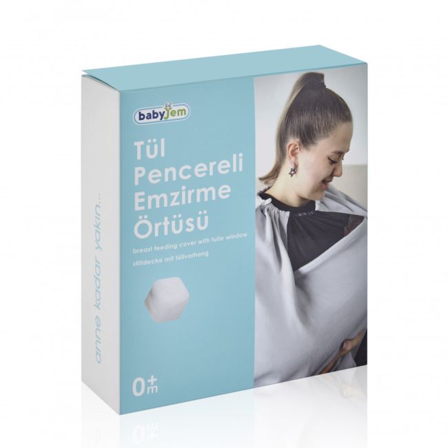 Sal pentru alaptare cu fereastra din tul BabyJem (Culoare: Negru) JEMbj_7351