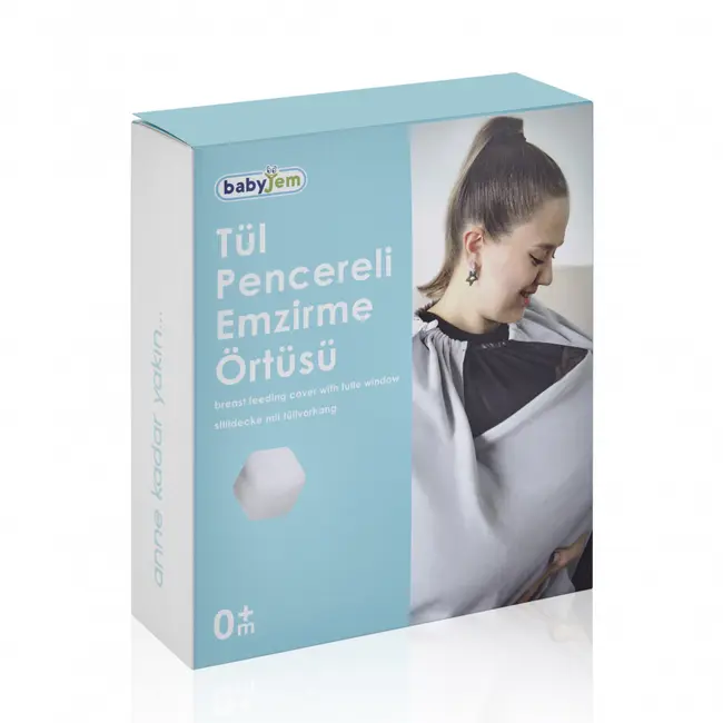 Sal pentru alaptare cu fereastra din tul BabyJem (Culoare: Negru) JEMbj_7351