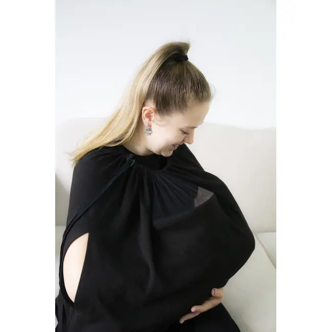 Sal pentru alaptare cu fereastra din tul BabyJem (Culoare: Negru) JEMbj_7351