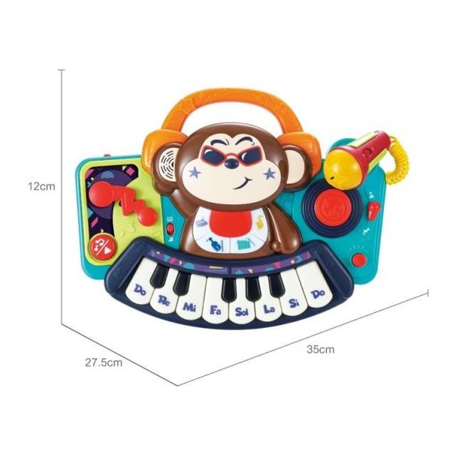 PIANINA BEBE MAIMUTICA DJ CU LUMINI SUNETE SI MICROFON VIV3137