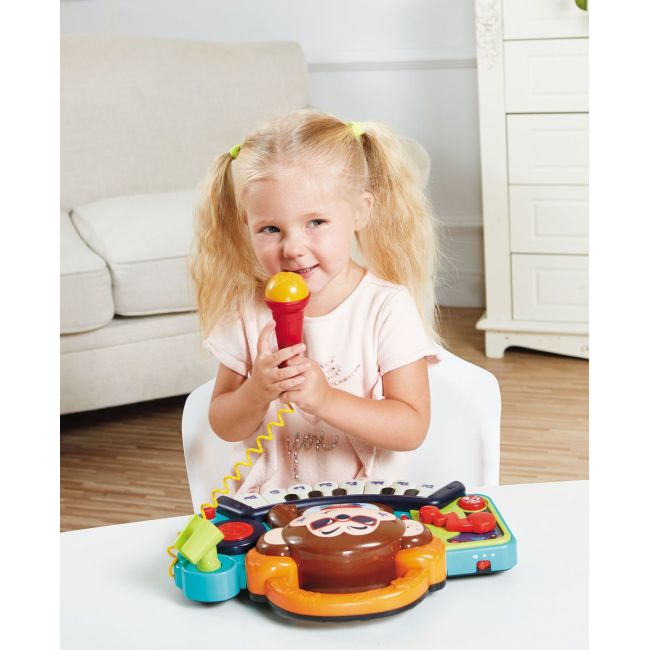 PIANINA BEBE MAIMUTICA DJ CU LUMINI SUNETE SI MICROFON VIV3137