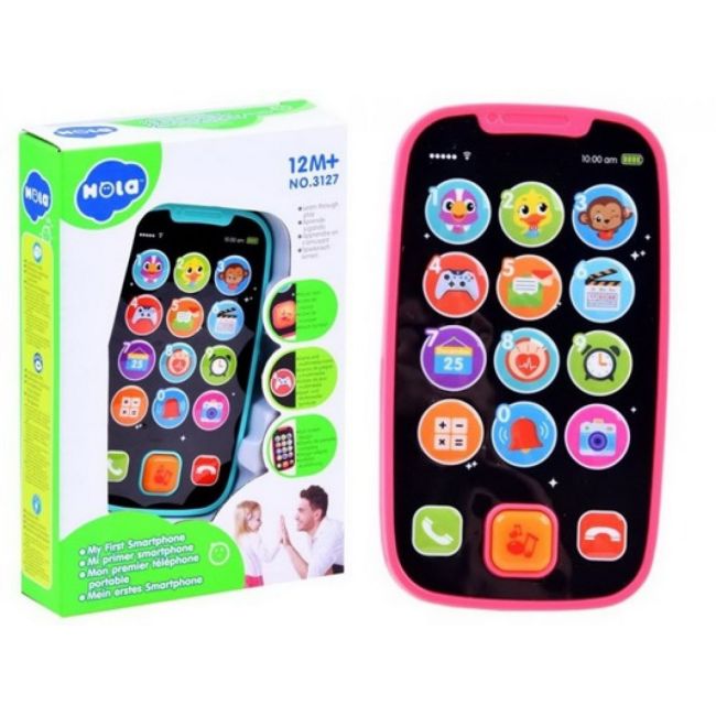 PRIMUL MEU TELEFON SMART ROZ CU MUZICA SI LUMINI VIV3127_ROZ