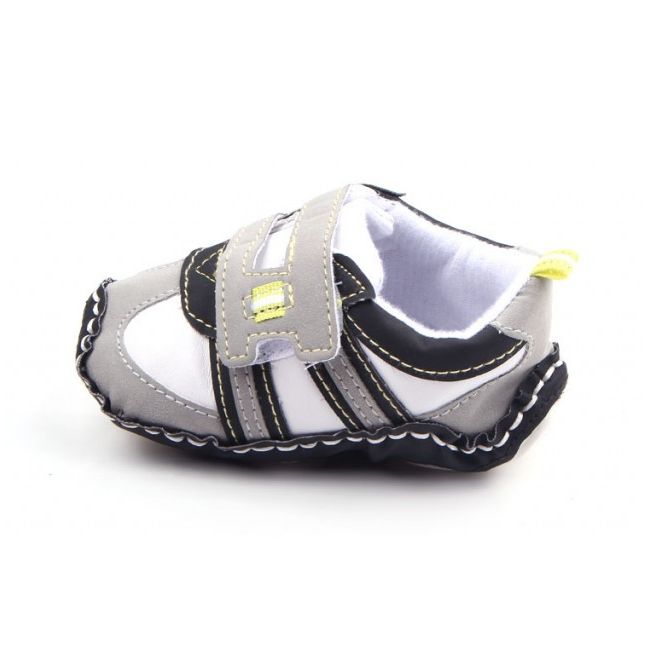 Adidasi bebelusi albi cu gri (Marime Disponibila: 3-6 luni) - MD1886
