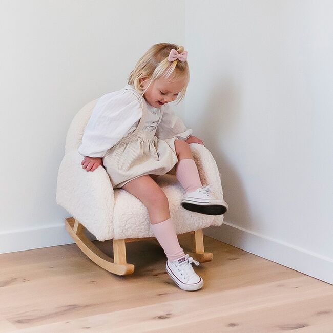 Scaun balansoar pentru copii Childhome Teddy Alb ERF5420007159450