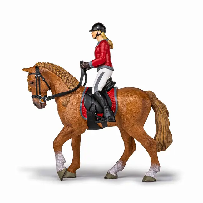 PAPO FIGURINA SET ECHITATIE CAL SI JOCHERITA IN JACHETA ROSIE VIVPapo51564