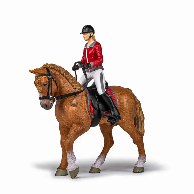 PAPO FIGURINA SET ECHITATIE CAL SI JOCHERITA IN JACHETA ROSIE VIVPapo51564