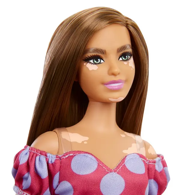 PAPUSA BARBIE FASHIONISTA SATENA CU ROCHIE ROZ CU BULINE VIVMTFBR37_GRB62